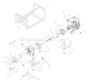 Part Location Diagram of B91018BGS Generac CRDL, 3000, BLK